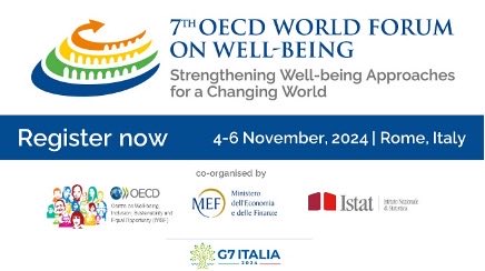 📢 Register now for the 7th #OECD World Forum on Well-being!
 
Engage with public, private &amp; civil sector experts from around the world on directing societal efforts towards achieving inclusive &amp; sustainable #wellbeing.
 
📍 Rome |🗓️4-6 Nov
🔗bit.ly/WFWB2024