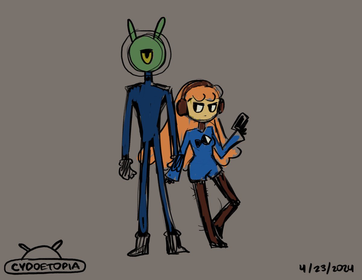 Cypopps's tweet photo. In the back of my mind, I’m always still thinking about my sci-fi animation idea about a female autistic hero character and her alien best friend https://t.co/sFDGOIseVy