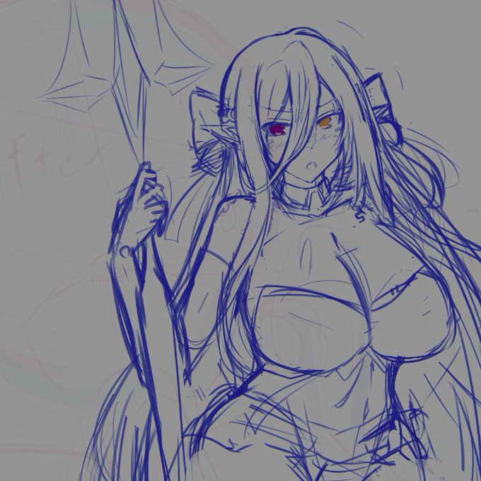 skeb版権キャラえろえの立ち絵のらふだけどびっくりするほど好みに刺さるキャラでびっくりした(ビルド万丈構文) 