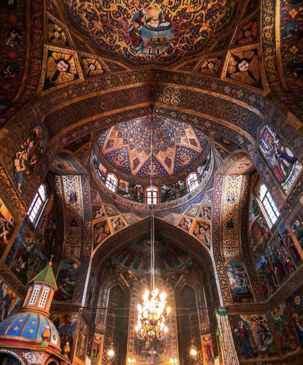 The interior of the Vank Cathedral, located in Isfahan, Iran 🧡