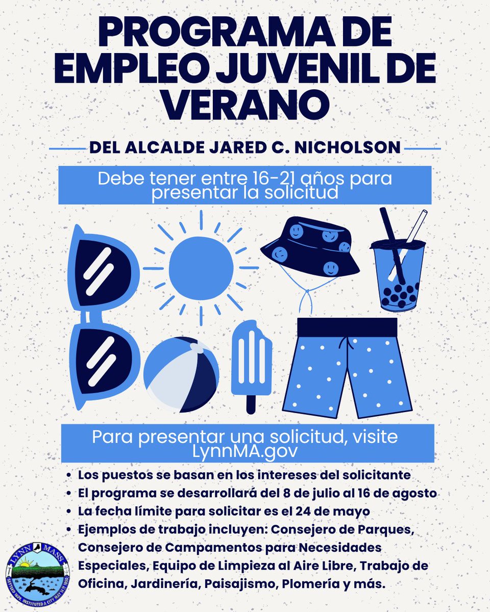 Calling all Lynn youth! 📣

Applications are open for Mayor Nicholson's Youth Summer Employment Program. Youth will have the opportunity to create a positive impact in their local community and undergo professional growth.