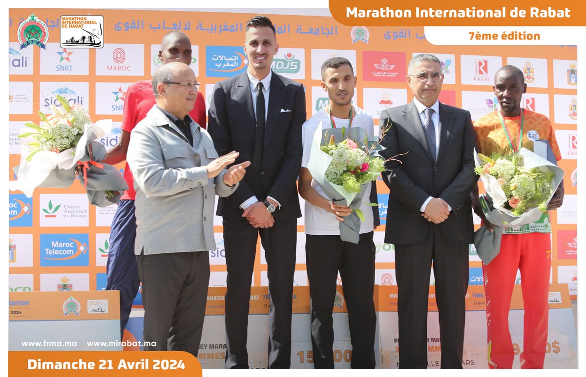 RabatMarathon's tweet photo. نظمت الجامعة الملكية المغربية لألعاب القوى، تحت الرعاية السامية لصاحب الجلالة الملك محمد السادس نصره الله، النسخة السابعة لماراطون الرباط الدولي يوم الأحد 21 أبريل 2024.
#frma #MIRabat2024 https://t.co/QpS0SCDrD4