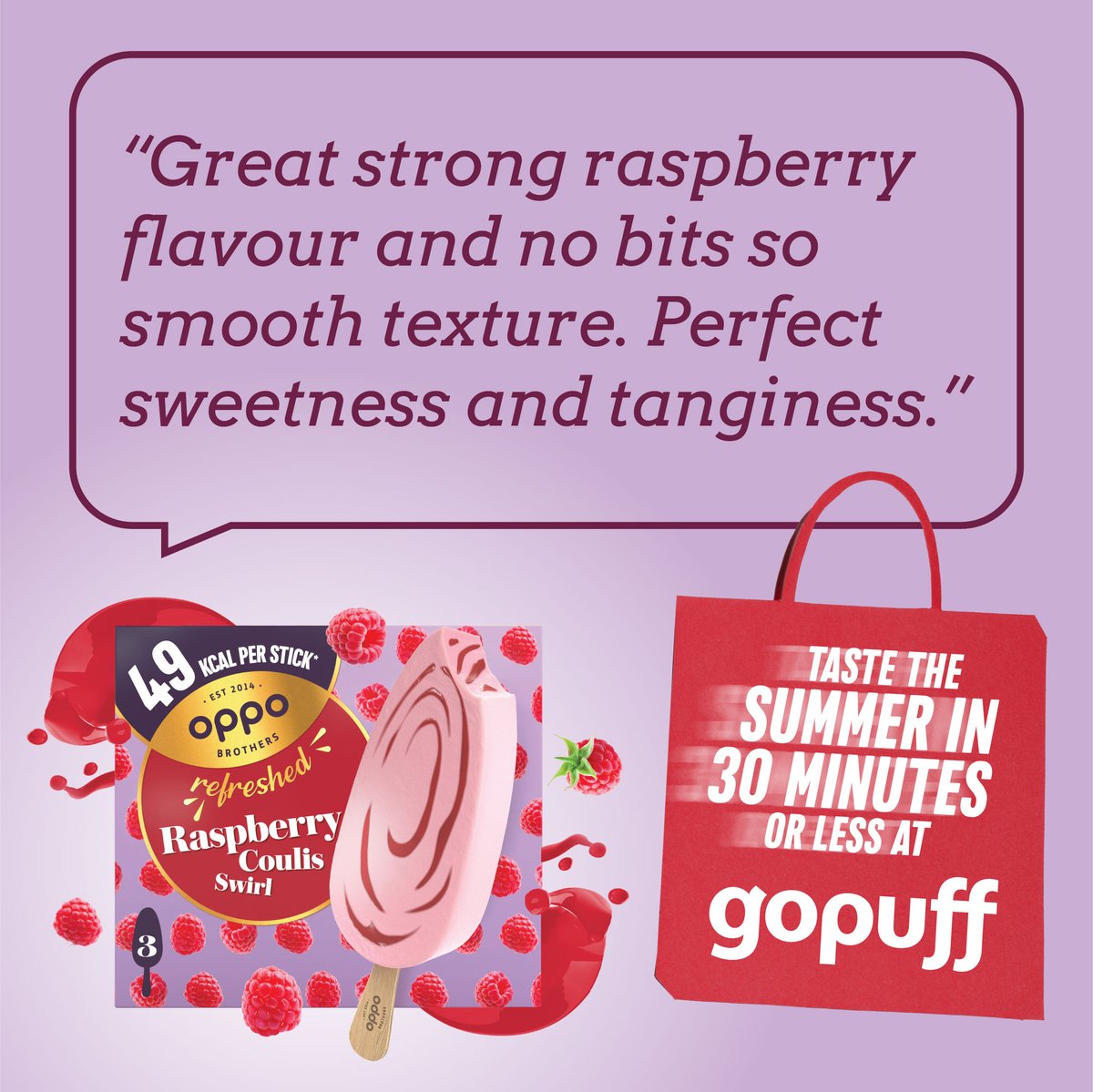 Don't just take our word for it 😉 feedback is coming in fast for our BRAND NEW range ☀ OPPO REFRESHED ☀ do you know what else is fast? Ordering on @gopuff! Enter OPPO15 at checkout for £15 OFF your first order* 👏 INDULGE. REFRESH. REPEAT. 🍦🌱 #IndulgeInLife