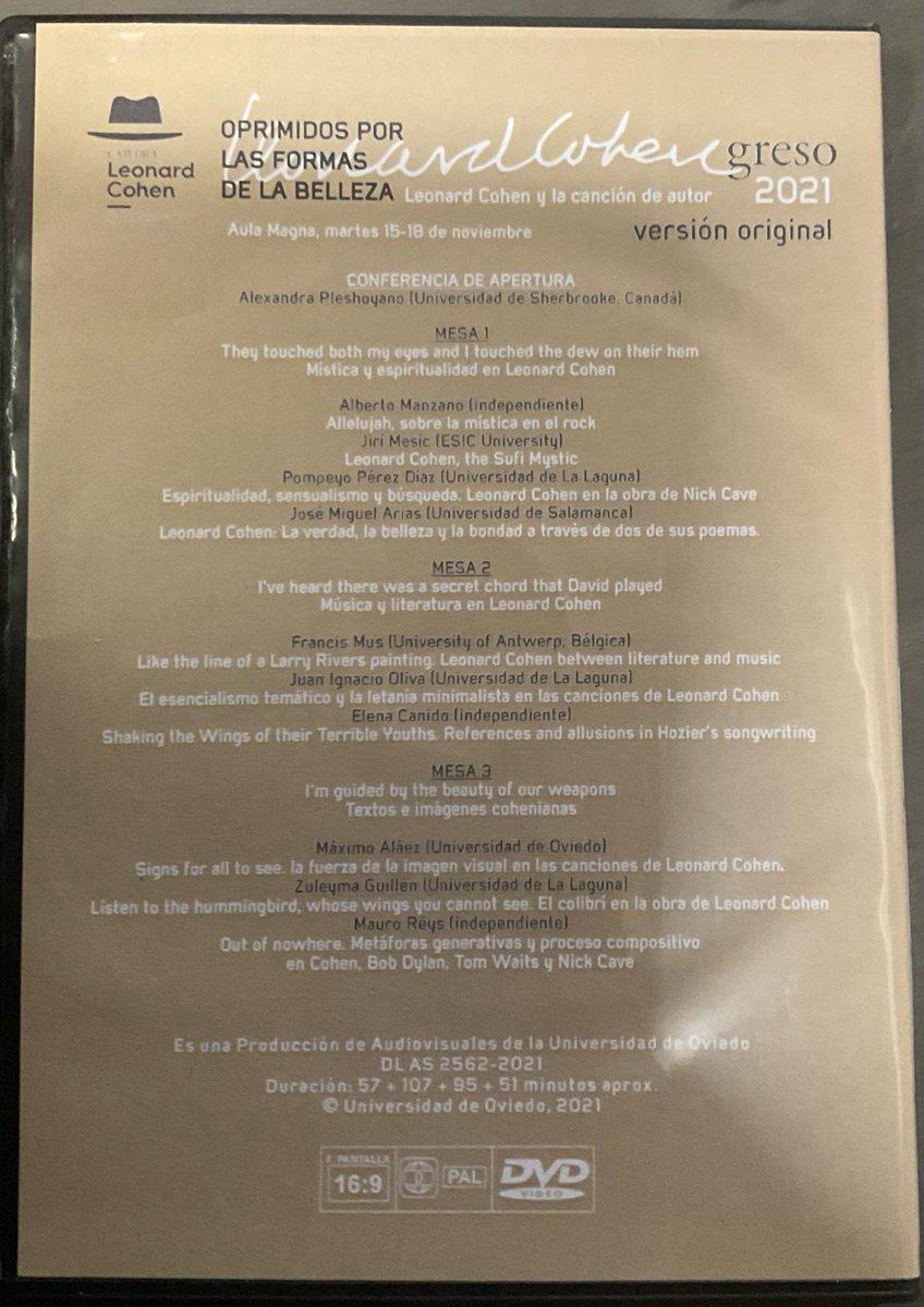 jose17zh's tweet photo. Hoy he tenido la suerte de visionar en la Biblioteca Nacional, parte del DVD editado por la Universidad de Oviedo, sobre el primer Congreso Leonard Cohen “Oprimidos por las formas de la belleza”, en el que tuve la gran satisfacción de participar… https://t.co/psjXlEcnW2