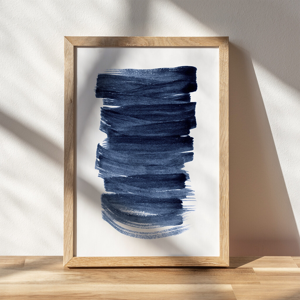 Just Indigo 3 | Watercolor Brush Stroke Indigo Abstract Art by Menega Sabidussi #minimalart #minimalism #scandi #scandinavian #nordicart #nordic #modernart #japandi #indigoart #artprint printler.com/en/poster/1295…