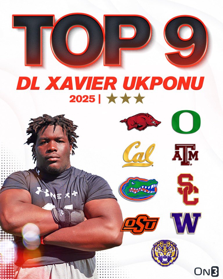 NEWS: Texas DL Xavier Ukponu announces his top 9 schools. Ukponu updates his recruitment: on3.com/news/dl-xavier…