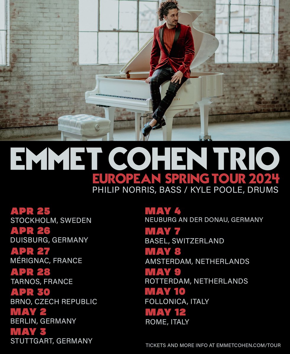 Excited to head back out to Europe this week w/ Philip Norris and Kyle Poole for this year’s spring tour! Head to the tour link in bio for more details and tag some friends in these cities 😊 . Poster: Spencer Cole Porter Photo: Gabriela Gabrielaa