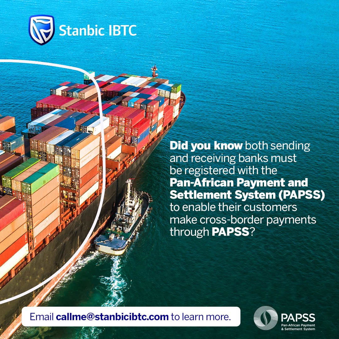 Discover more about PAPSS, a system that provides centralised payment and settlement infrastructure within West Africa. Accessible at all Stanbic IBTC Bank branches nationwide, it ensures reliability and trust. ​ For inquiries, email callme@stanbicibtc.com.​ #StanbicIBTC