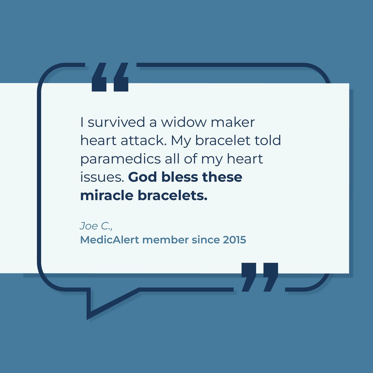 MedicAlert's tweet image. Joe, we will always have your back. ❤️ 

#MedicAlert #MedicAlertID #Protection