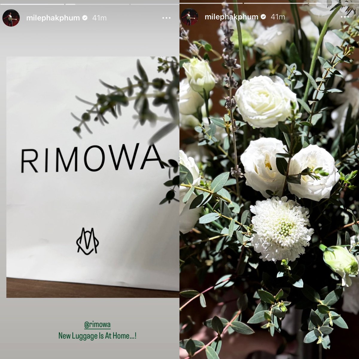 Mile receives gifts and flowers from RIMOWA? 💚

#MilePhakphum @milephakphum #RIMOWAxMile #RIMOWA