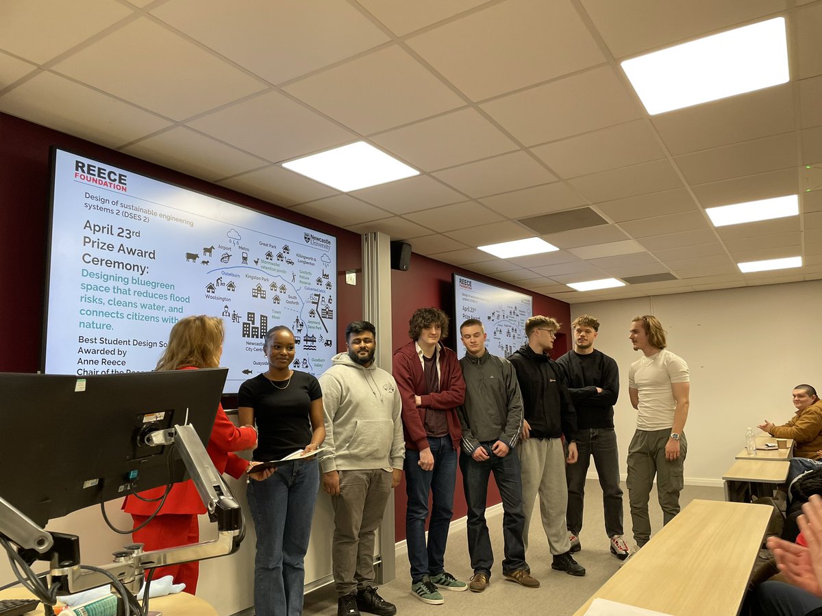 Claire Walsh (@clwnewc) on Twitter photo The winning Stage 2 Civil Engineering <a href="/EngineeringNCL/">Engineering at Newcastle</a> Design Team being awarded their prize sponsored by the Reece Foundation. Students have been developing proposals for blue-green spaces in the Ouseburn. The winning Stage 2 Civil Engineering <a href="/EngineeringNCL/">Engineering at Newcastle</a> Design Team being awarded their prize sponsored by the Reece Foundation. Students have been developing proposals for blue-green spaces in the Ouseburn.