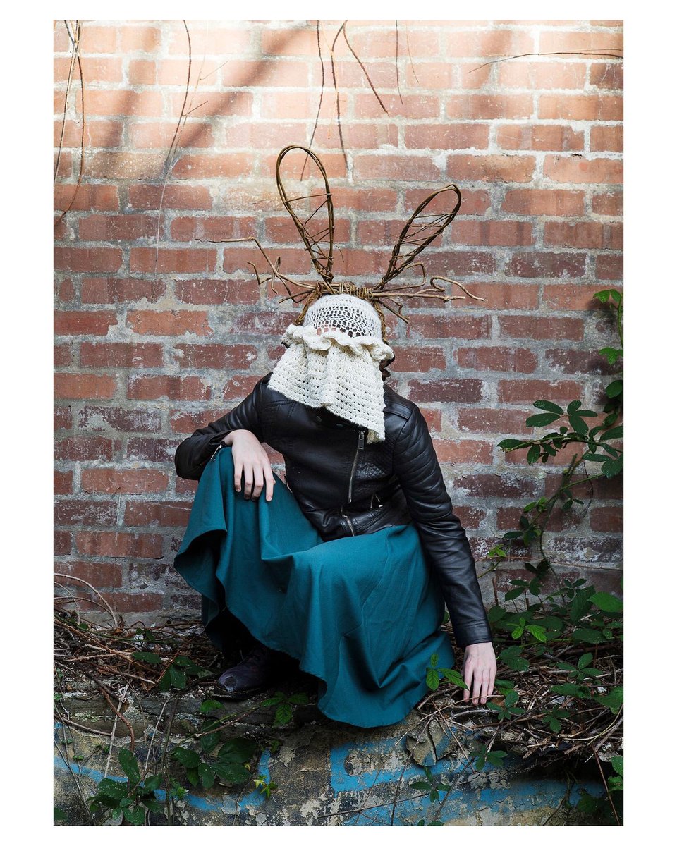 That time Alice blurred the lines between a hare and a human...
This photograph is from the <a href="/NaturePonty/">NATURponty</a> project. The #BiodiversityCarnival masks and costumes were co-produced by Catrin Doyle and young emerging artist Lucie Loops. 

Model: Alice