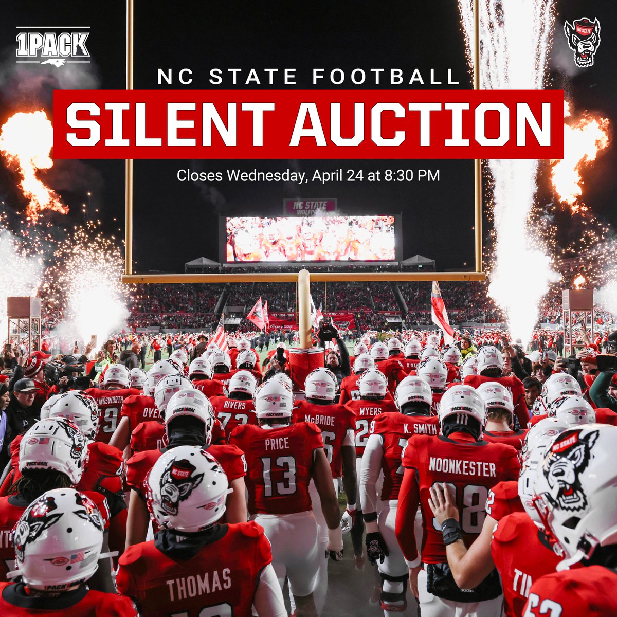Only a few days left‼️ The clock is ticking down for your chance to win once-in-a-lifetime 2024 NC State football experiences, merchandise, and more at the @OnePackNIL Silent Auction. Bid today: bit.ly/3Jutsun #GoPack