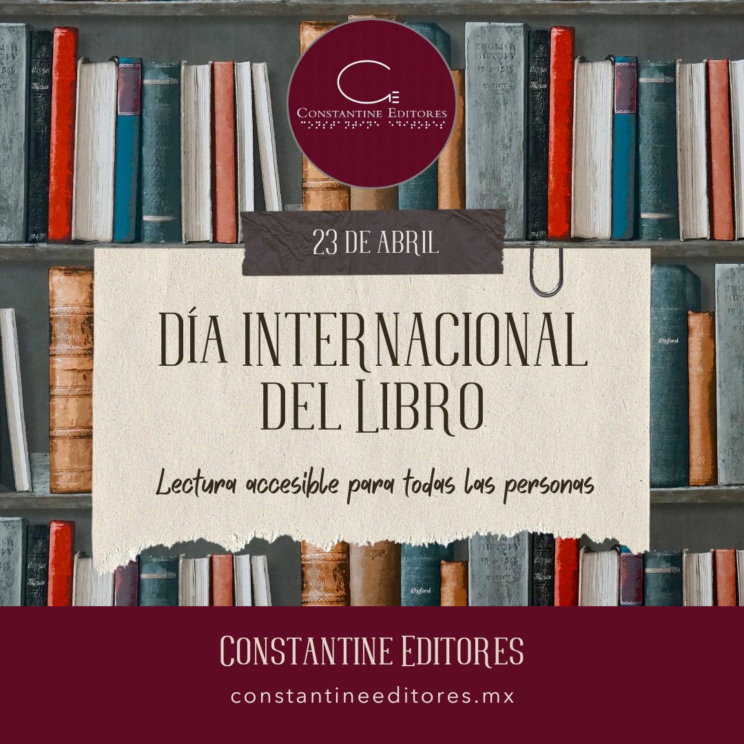 constantineedit's tweet image. ¡Hoy celebramos el #DíaInternacionalDelLibro! 🤩📚

Por los nuevos universos que nos regala la lectura accesible e inclusiva para todas las personas, compartamos textos junto a quienes leen con la vista o con las manos.🤓🤚📖

#ConstantineEditores #LecturaInclusiva #Braille