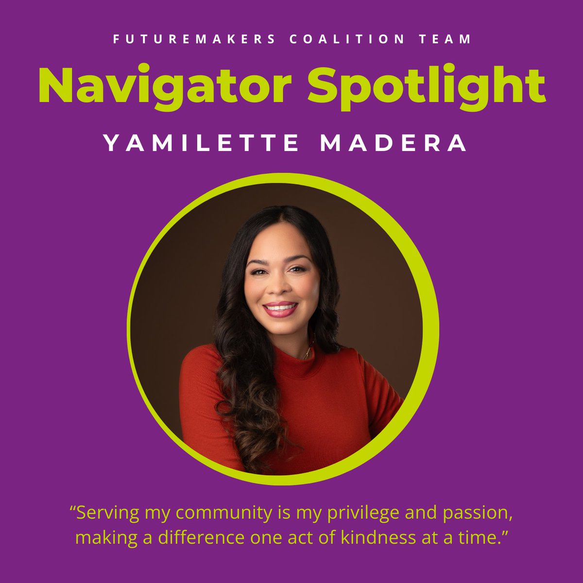 Meet one of our incredible Navigators, Yamilette Madera! Yamilette has spent over 15 years serving her community and is deeply committed to empowering both youth and adults to achieve their educational goals. Connect with Yamilette: bit.ly/45SltRJ.