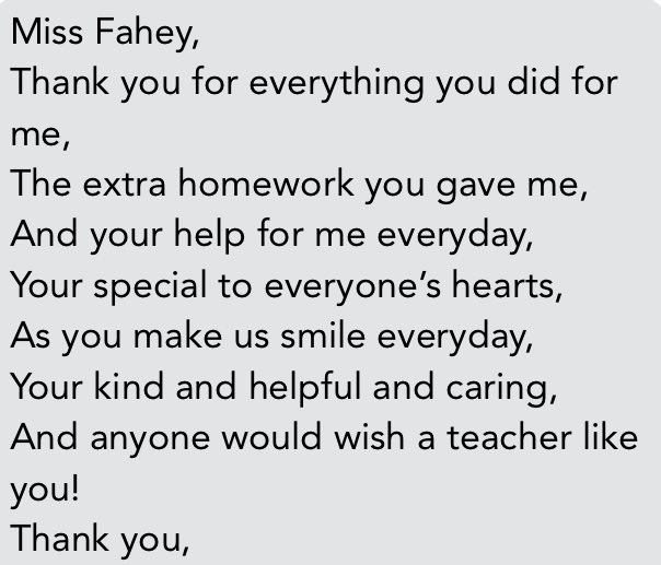 EmmaFahey11's tweet photo. It's been a long day, but as I was marking I came across a comment left by a child at the end of a lesson. A lovely reminder of my 'why'. 😊💖 https://t.co/sarWwyr9tT