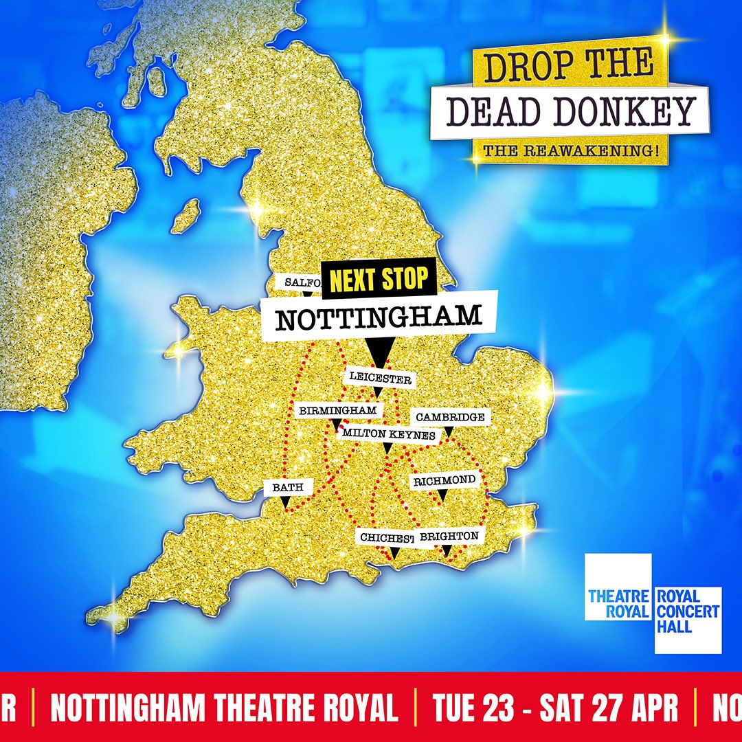 Tonight #DropTheDeadDonkey opens at @RoyalNottingham, playing until 27 Apr 📺 🎟️ trch.co.uk/whats-on/drop-…