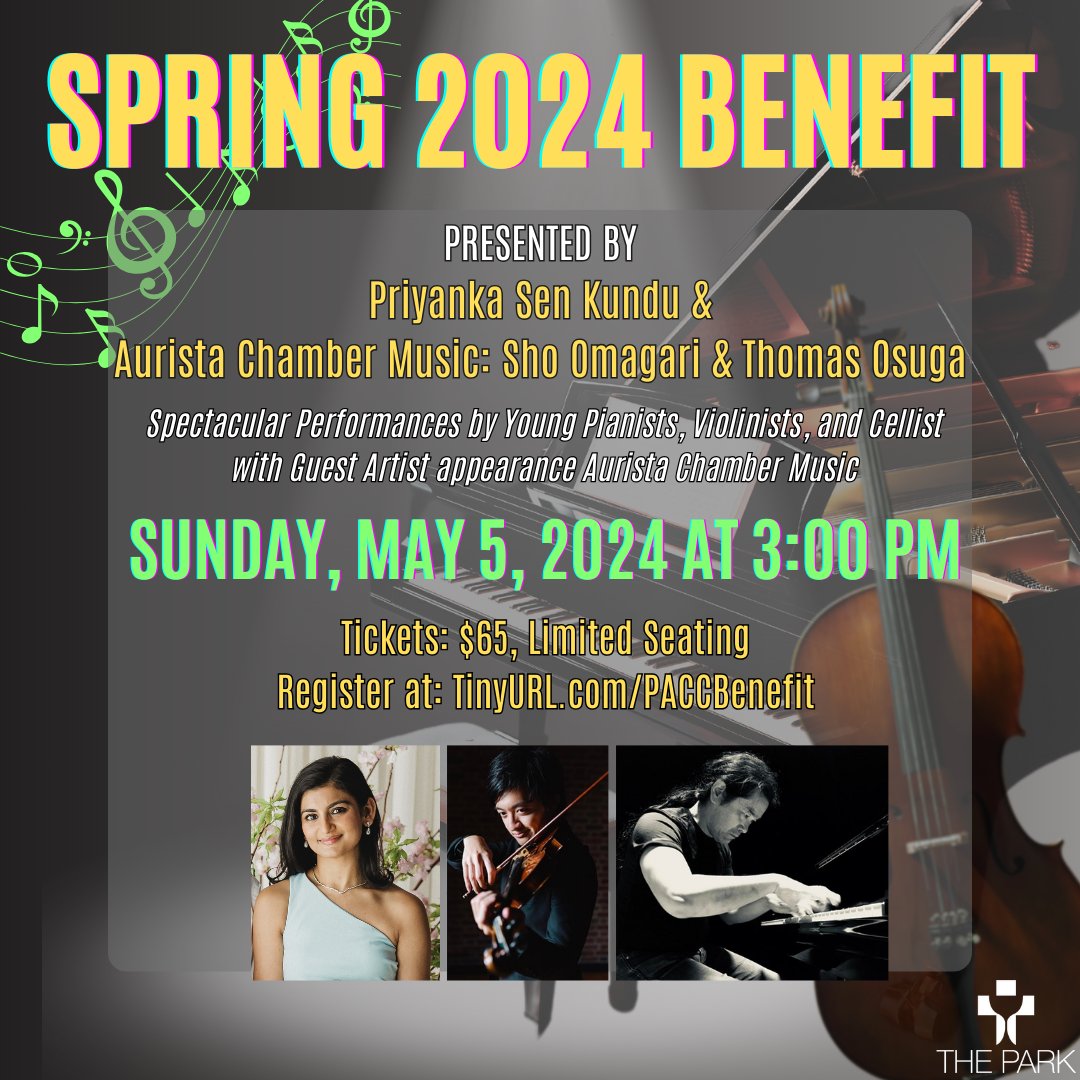 Celebrate & support a vision for a more just, sustainable, vibrant & growing community that has a broad impact on our city, nation & world. The Park has a long history of living out its call to be a force for racial, social, gender & economic justice. Tix: tinyurl.com/paccbenefit