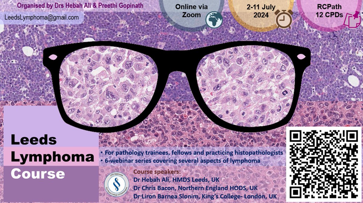 Dr_HebahAli's tweet photo. Join me, Dr Chris Bacon of @UniofNewcastle & Dr Liron Barnea Slonim of @KingsCollegeNHS in this online lymphoma course🔬...
Open to #pathology trainees and consultants #pathologits worldwide🌍!
Only 1 week left for early bird registration!
https://t.co/GYRMqlVYyD
#pathtwitter https://t.co/QTPEA2CzQK