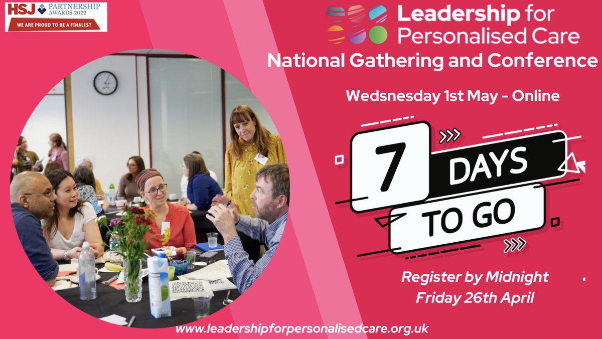 Leadership for Personalised Care Programme (@leadership4pc) on Twitter photo Just 7 days to go until our #L4PC National Gathering and Conference. Sign up here:eventbrite.co.uk/e/leadership-f… Just 7 days to go until our #L4PC National Gathering and Conference. Sign up here:eventbrite.co.uk/e/leadership-f…