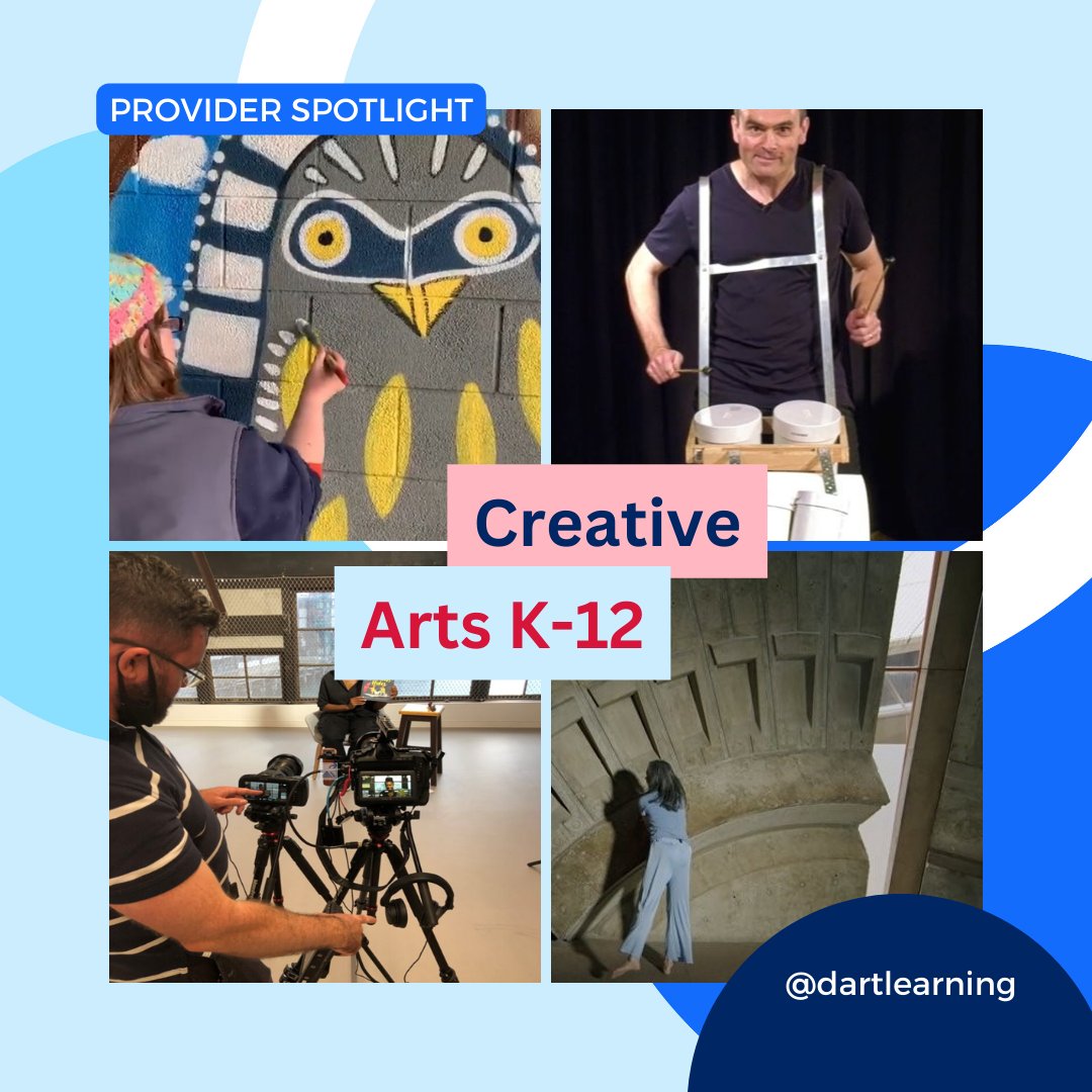🌟 DART Learning Provider Spotlight: Creative Arts K-6 🌟
Where imagination knows no bounds! Dive into the vibrant world of dance, drama, music, and visual arts, where every brushstroke and step tells a unique story. 

#CreativeArts #ArtsEducation #DARTLearning #NSWTeachers