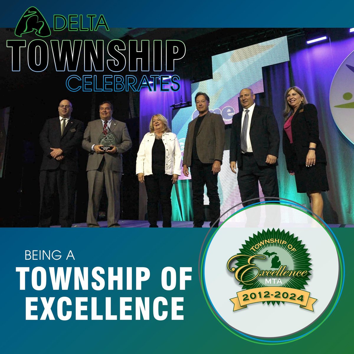 Delta Township is proud to announce that for the third consecutive 4-year term, that we have the unique distinction of being honored with the prestigious Michigan Township Association’s Township of Excellence Designation.