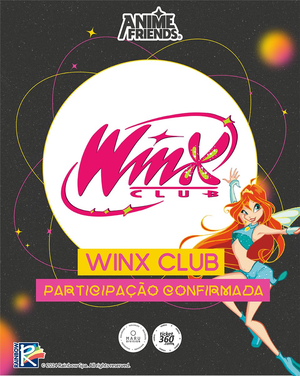 O AF24 será extravagante, e pra deixar tudo ainda mais brilhante, está confirmada a presença de @‌/winxclub com todo o seu poder! ✨

#winxclub #AF24 #AF2024 #animefriends2024 #brwinxclub