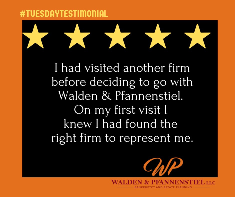 #TuesdayTestimonial #KnowYourOptions
#BankruptcyAttorneys #StudentLoanDebtRelief #EstatePlanningLawyers 
#Chapter7 #Chapter13 #StudentLoan #EstatePlan