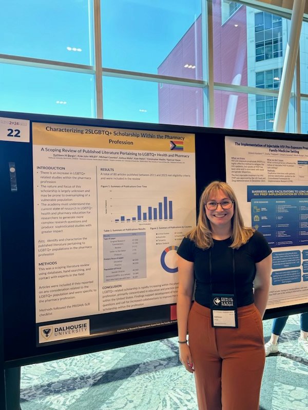 Very proud of @KathleenBergin5 (@DalHealth MSc Student) presenting her research as a #2SLGBTQ+ ally at Public Health 2024! #LGBTQ #PharmEd #TwitteRx