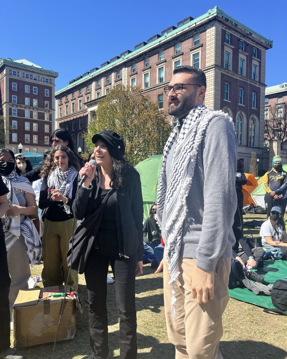 Motaz has arrived to Columbia’s Gaza encampment in support of the movement ♥️