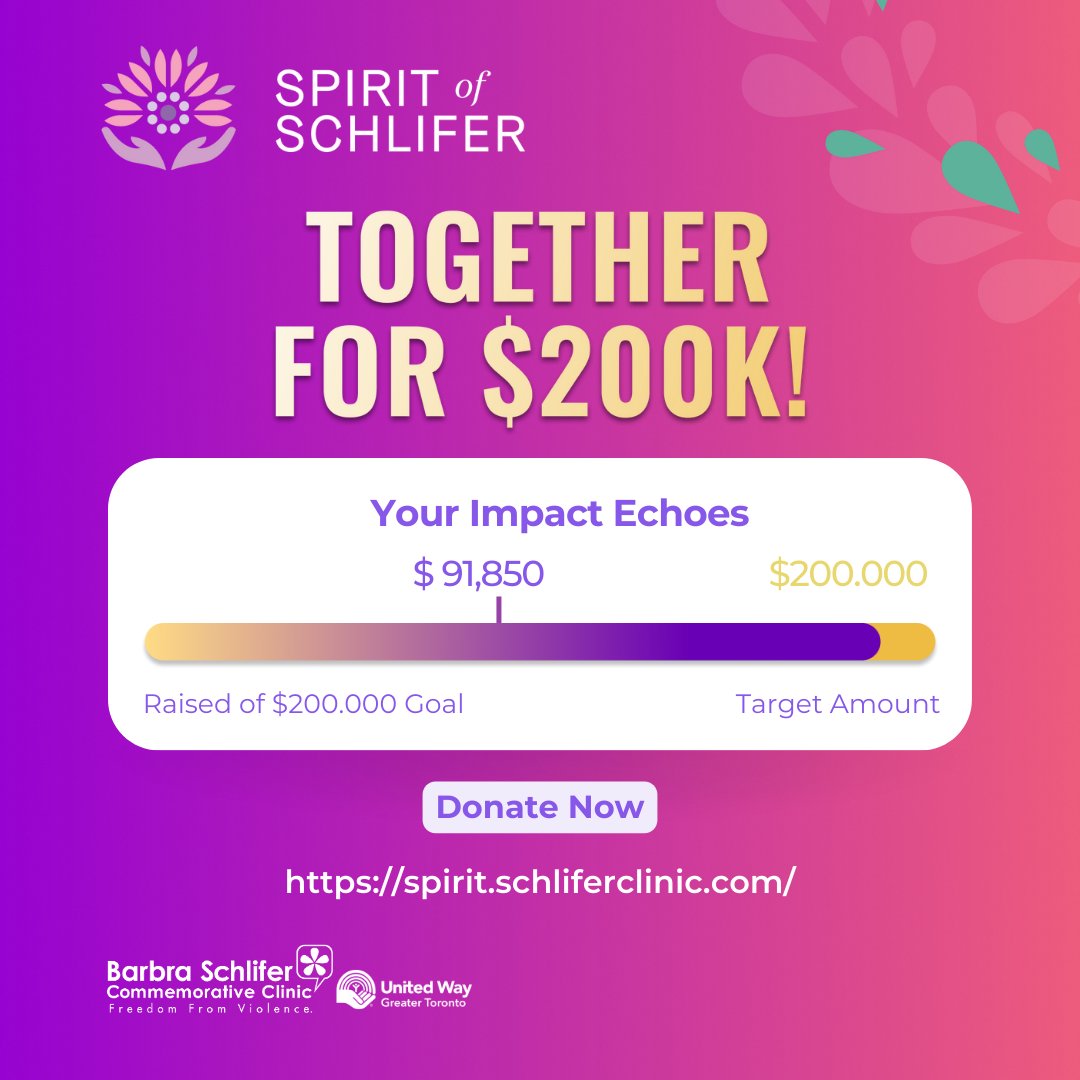 Track our progress! Check the interactive donation thermometer. Your contribution fills it up, bringing us closer to our 200k goal. Every contribution matters. #togetherfor200k Donate here: spirit.schliferclinic.com