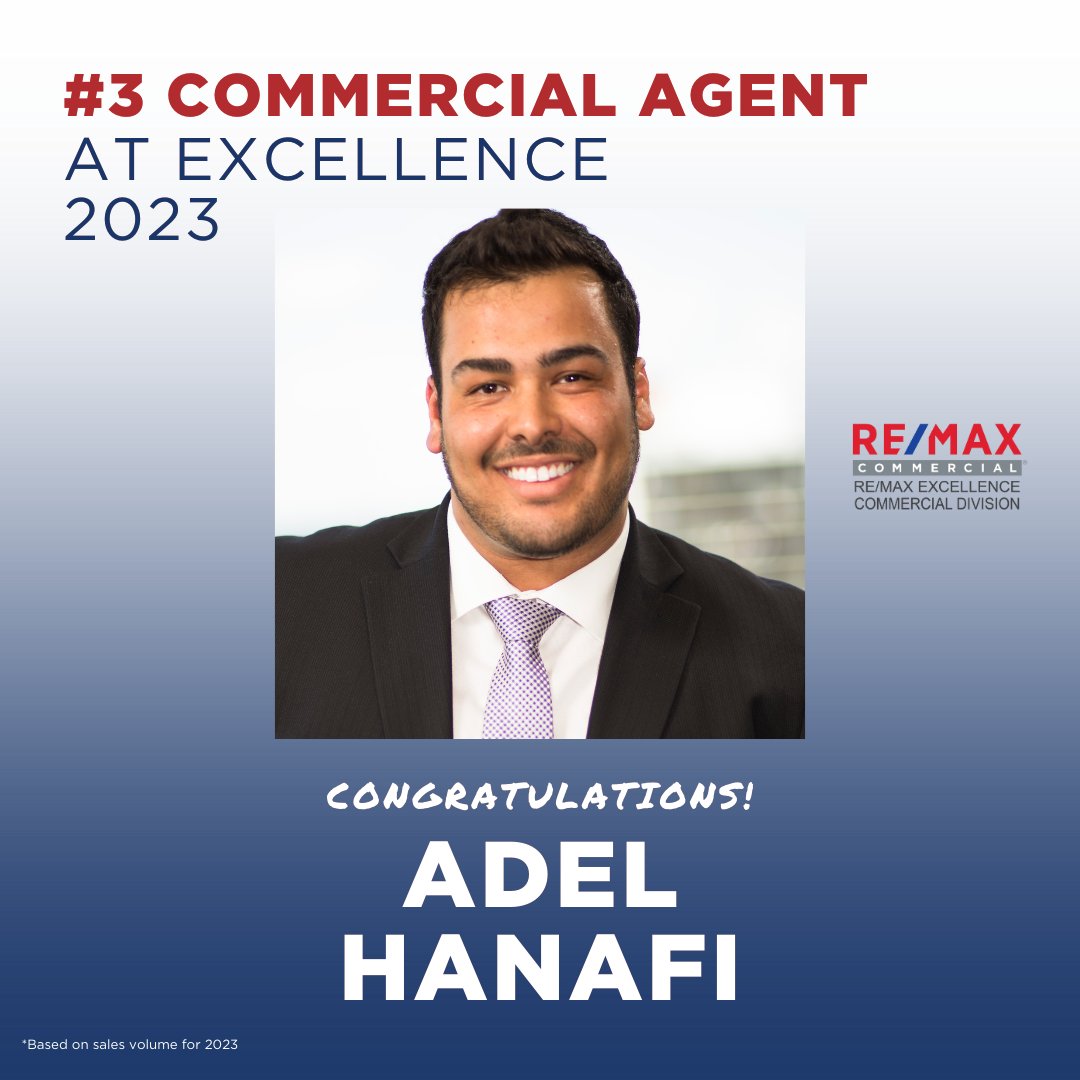 Congratulations to Adel Hanafi for achieving #3 Commercial Agent in 2023! Keep up the great work Adel!
.
.
#movetoedmonton #yegrealtor #yeghomesforsale #yeghomes #edmontonhomesforsale #realestate #topproducers