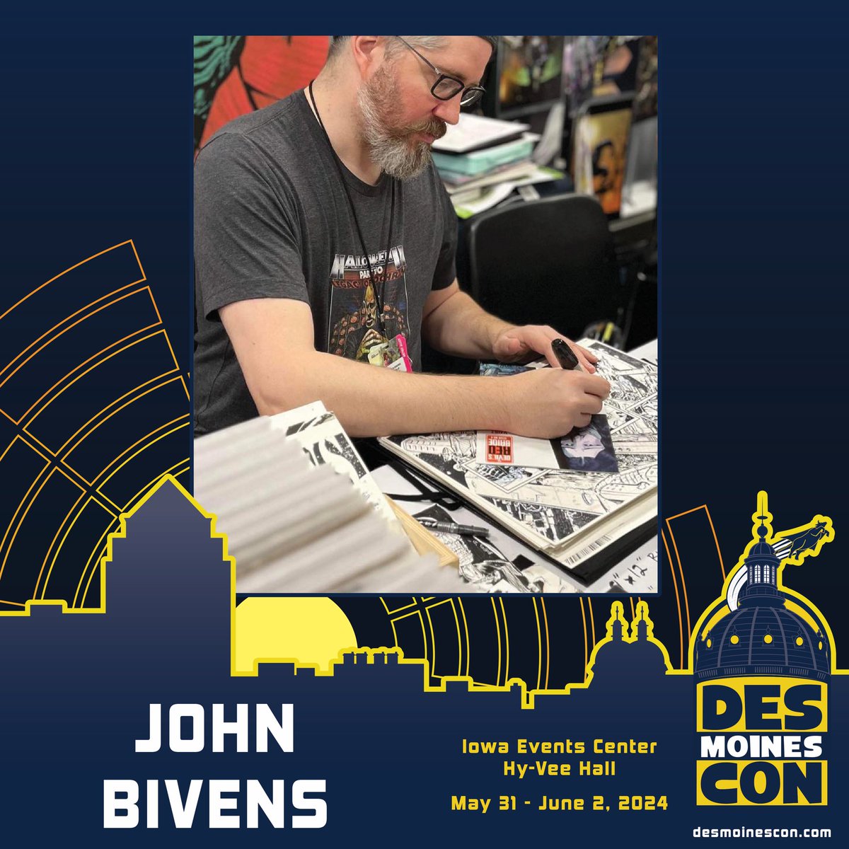 Get ready for comic book creator, core member of World Monster HQ, and educator… John Bivens! ✍️🎉 His work has appeared in Eisner and Harvey award winning titles. He has also been published by Heavy Metal Magazine, Image Comics, Vault Comics, and many others!
