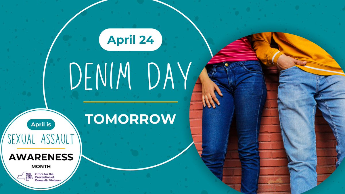 Tomorrow is #DenimDay! Don't forget to wear your denim to show support for #Survivors of #SexualViolence. Learn more about why we wear denim here ow.ly/1wZ750R8vry