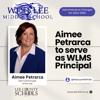 leecoschoolsnc's tweet photo. Petrarca Named West Lee Middle School Principal https://t.co/NxWlKXRuzU https://t.co/P4kUSd2PZD