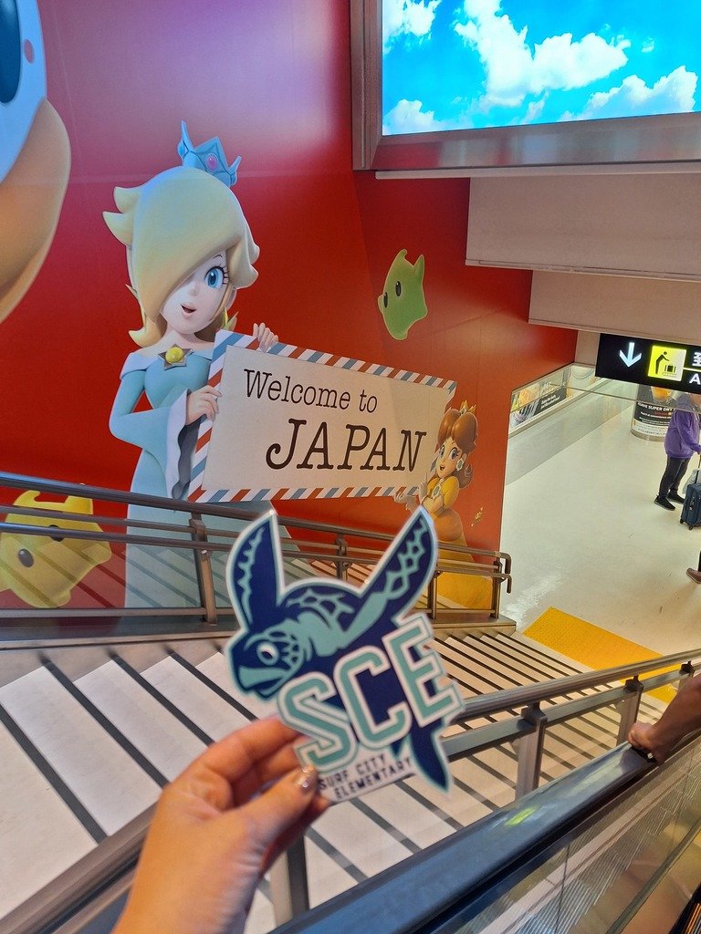 Flat Turtle made it to Japan safely with Mrs. Yracheta!
