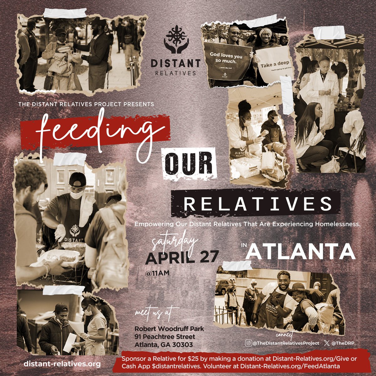 TheDRP_'s tweet photo. Saturday | @TheDRP_ is thrilled to announce the expansion of its flagship ‘Feeding Our Relatives’ program to Atlanta, Georgia!

Meet us at Robert Woodruff Park to help us empower our relatives experiencing homelessness in the Atlanta metro area. 
https://t.co/U7p5jeoi2v https://t.co/gDbMdj830d