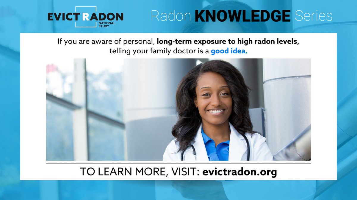 EvictRadon's tweet photo. High #Radon levels can pose serious health risks over time. Don't wait until it's too late - talk to your family doctor if you've been exposed to long-term high radon levels. Link in bio for more information. #EvictRadon #RadonTesting #RadonAwareness https://t.co/CePTDqc6Fn
