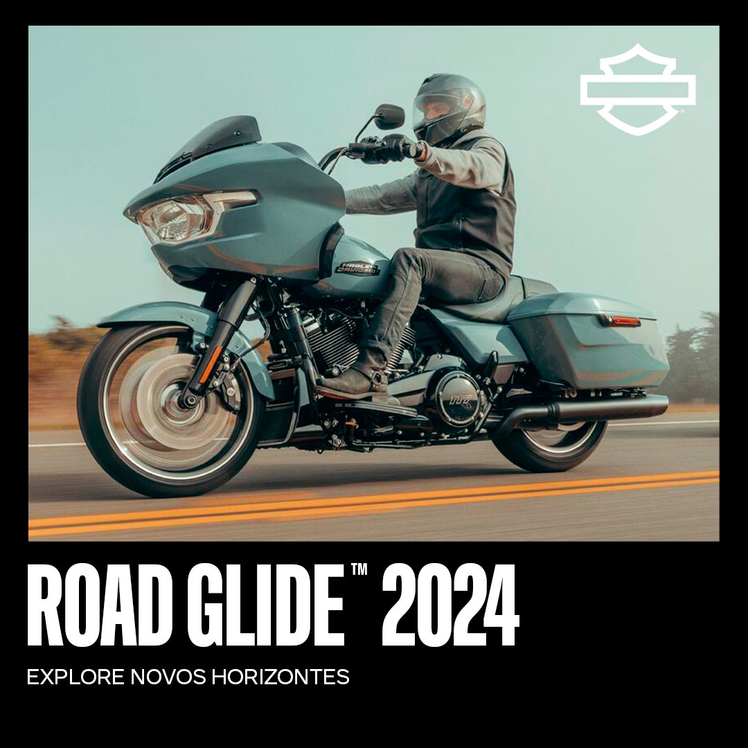 HarleyBHZ's tweet photo. Nova Harley-Davidson® Road Glide™ 2024. Reimaginada e refinada para uma experiência de pilotagem incomparável. https://t.co/XCfBixoJDz