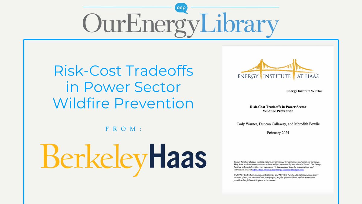 This @energyathaas report evaluates the cost, reliability, and wildfire risk implications of measures recently employed by the largest utility in the United States - Pacific Gas and Electric. Read: ourenergypolicy.org/resources/risk…