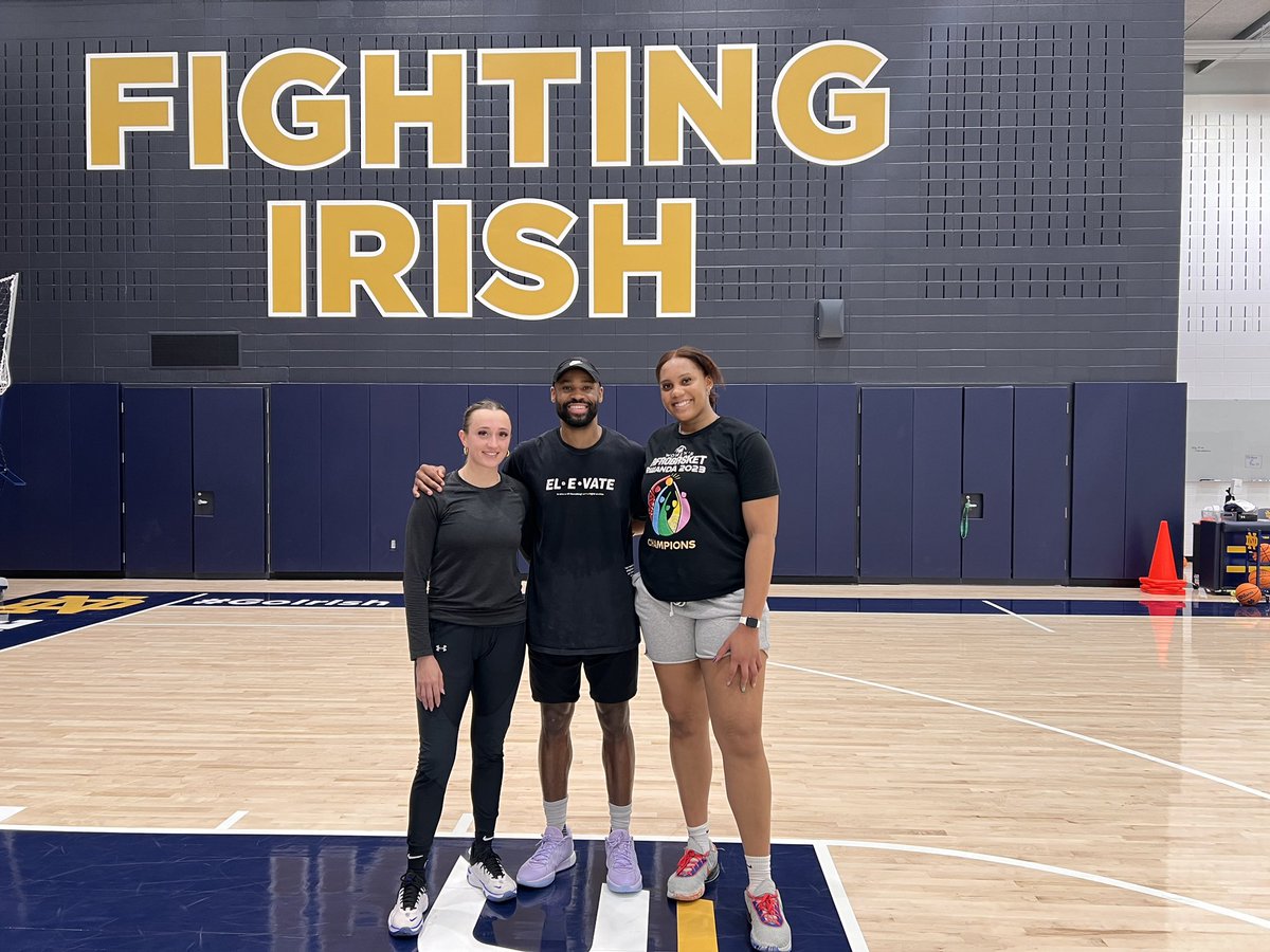 Had the opportunity to workout two @ndwbb alum!☘️ 𝗟𝗮𝘂𝗿𝗲𝗻 𝗘𝗯𝗼, averaged 20.1 PPG + 15.5 RPG in Turkey 🇹🇷 this past season! 𝗗𝗮𝗿𝗮 𝗠𝗮𝗯𝗿𝗲𝘆 a Notre Dame GREAT and ACC champion ☘️ she’s now fully healthy and going to continue playing here career overseas