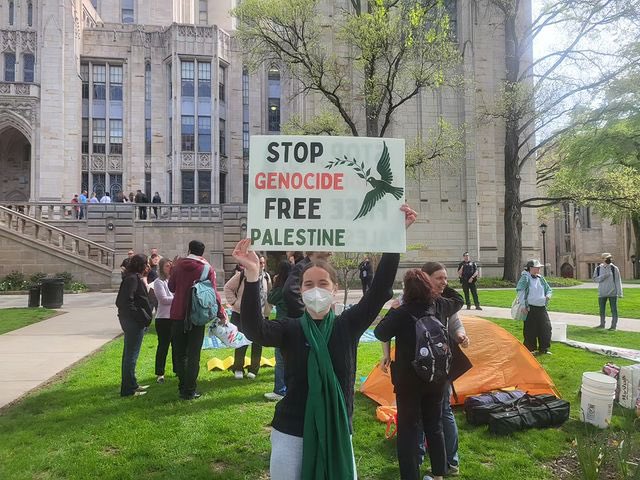 Students at the University of Pittsburgh have aligned with Columbia University, Barnard College, and several other universities in a pro-Palestine encampment. Together, they are striving to compel the universities to divest from the Israeli war machine in Gaza.