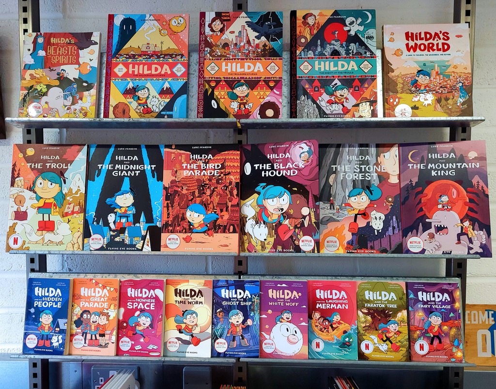 POV: Walking into Flying Eye Books HQ! 😍 Which #Hilda book would you take home? flyingeyebooks.com/book-tag/hilda/