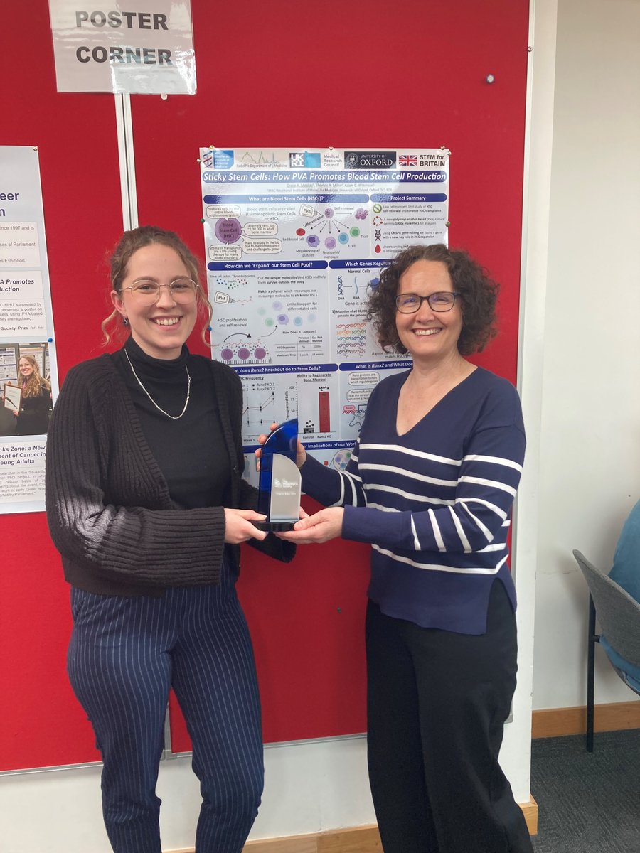 We were thrilled to be @UniofOxford today to present @grace_meaker with her @ThePhySoc Prize and meet with others from @OxfordDPAG who applied for this year’s @STEM4Brit award. Grace won the award @STEM4Brit 2024 for her ‘Sticky stem cell’ project.