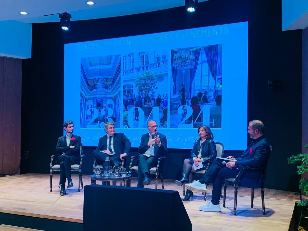 Rencontre France Congrès Événements 
Table ronde S/ les grands enjeux qui impactent le secteur du #tourisme et de l’événementiel : l’impératif écologique, l’intelligence artificielle et pour cette année 2024, l’accueil et l’organisation des Jeux Olympiques et Paralympiques