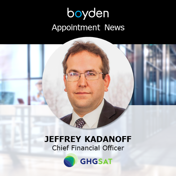 Boyden is pleased to share @ghgsat appointment news: welcoming new #CFO, Jeffrey Kadanoff. 

Recruitment led by Sébastien Zuchowski.

#executivesearch #executiverecruitment #leadership