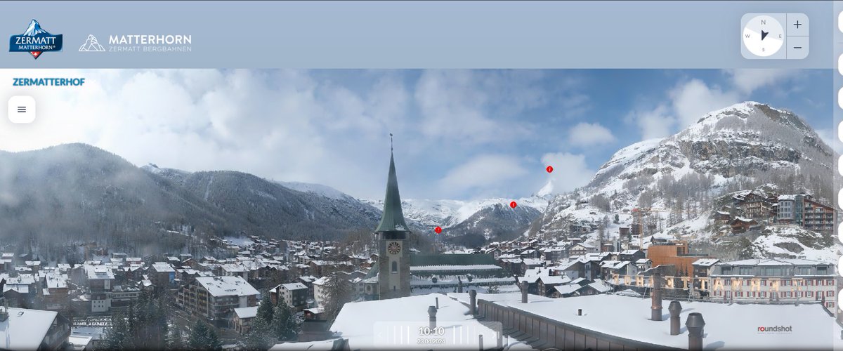 April 23, 2024 . . 🇨🇭❄️🏔️

A view of the Matterhorn and the fresh snowfall in Zermatt, Switzerland.

zermatt.roundshot.com/zermatterhof/#/