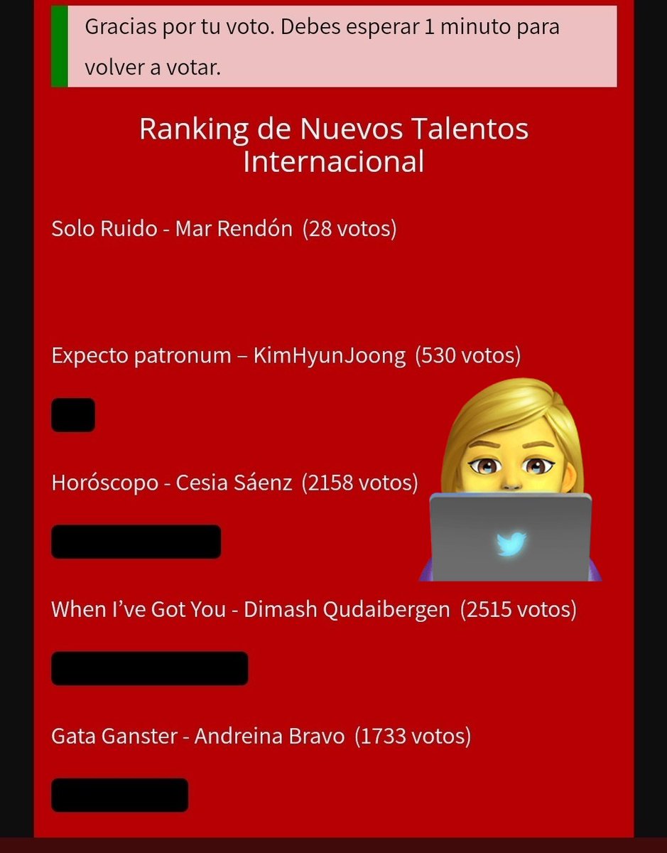 #Dears ¡Puedes votar cada minuto! ⬇️⬇️⬇️ ranking.radiohoy.cl/nuevostalentos… ⬆️⬆️⬆️