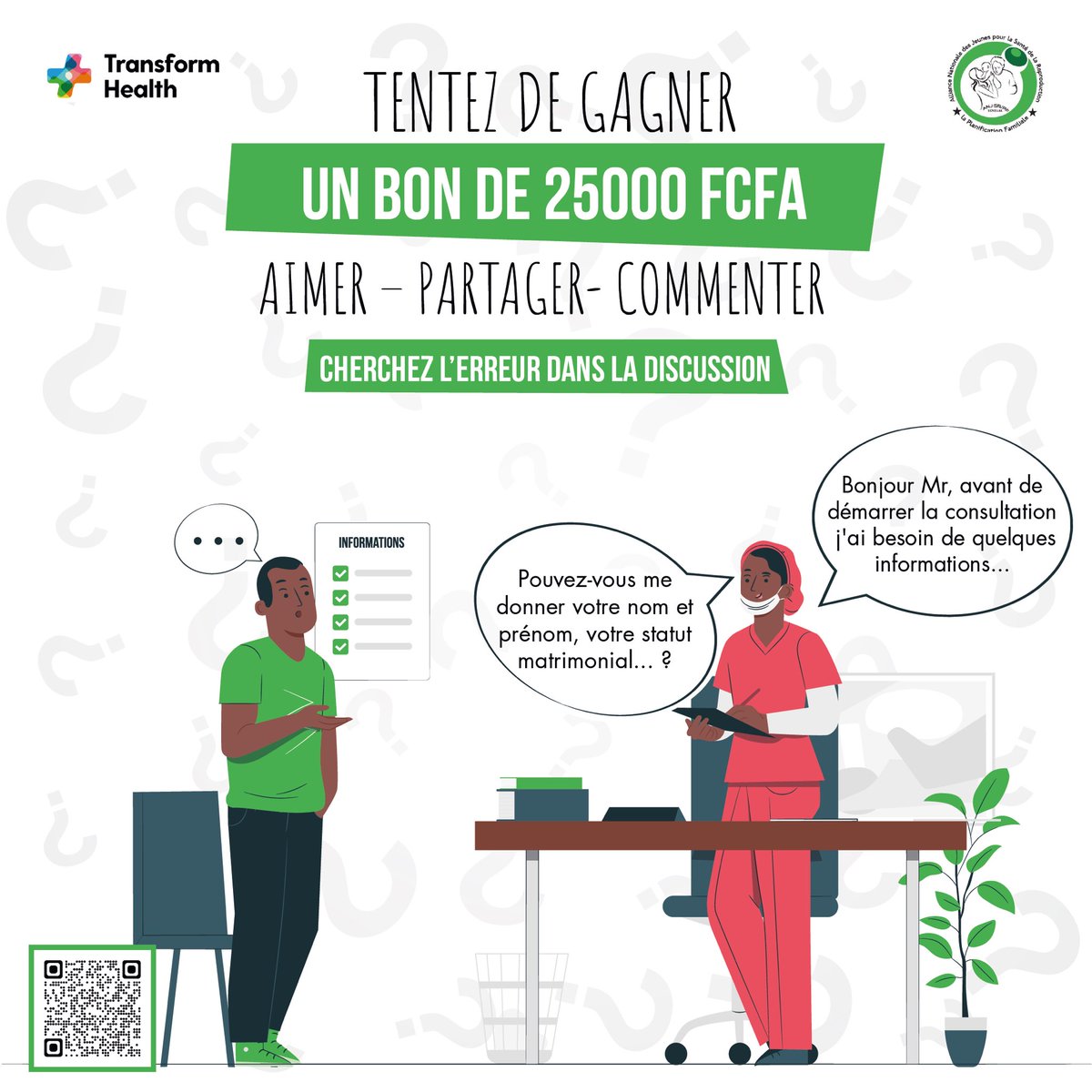 Pour participer et gagner un Bon de 25000 FCFA. Répondez à la question puis Aimez et Partagez le post.