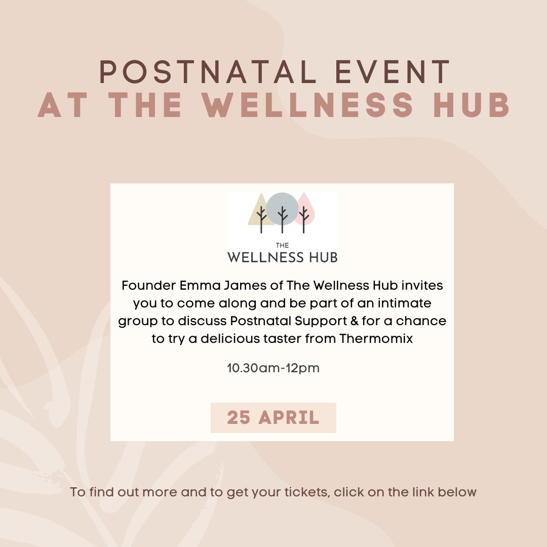 *This Thursday* the founder of The Wellness Hub Emma James invites you to come in and be part of an intimate group to learn how to take care of yourself postnatally and the services the hub can offer to support you - from physiotherapy to cryotherapy eventhubdacorum.com/events/postnat…